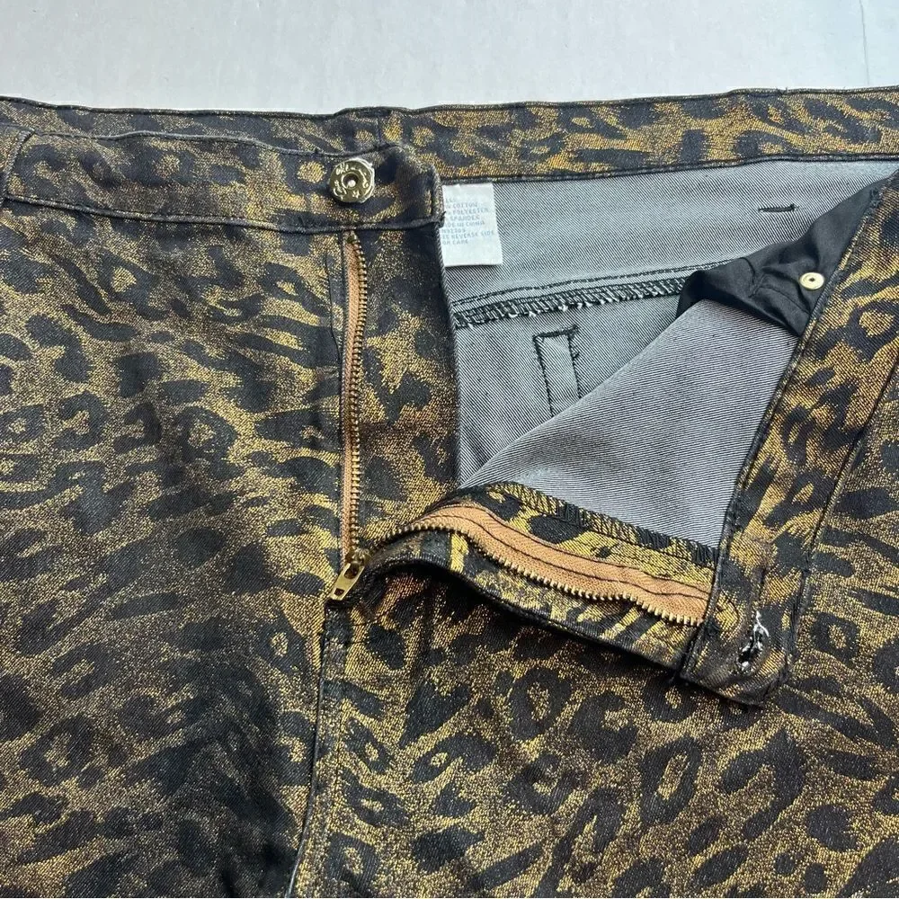 DG2 Women's Pants Black and Gold Shiny Size 24 WP Straight leg